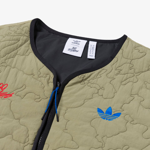 collar detail on adidas Originals Drop 3 Quilted Liner Jacket