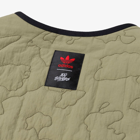 adidas 100 thieves logo on adidas Originals Drop 3 Quilted Liner Jacket