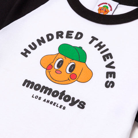 Front graphic on 100T x MomoToys - Baby T-Shirt