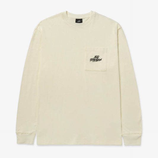 Front of Foundations FW'23 LS Pocket T-Shirt - Cream