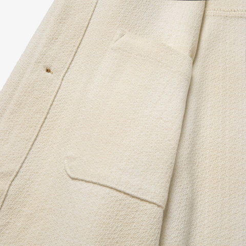 Front pocket of Foundations FW'23 Flannel Overshirt - Cream