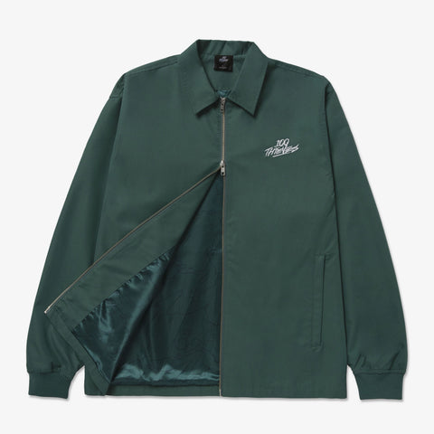 Front opening of Foundations FW'23 Nylon Zip Jacket - Forest
