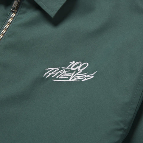 Front embroidery of Foundations FW'23 Nylon Zip Jacket - Forest