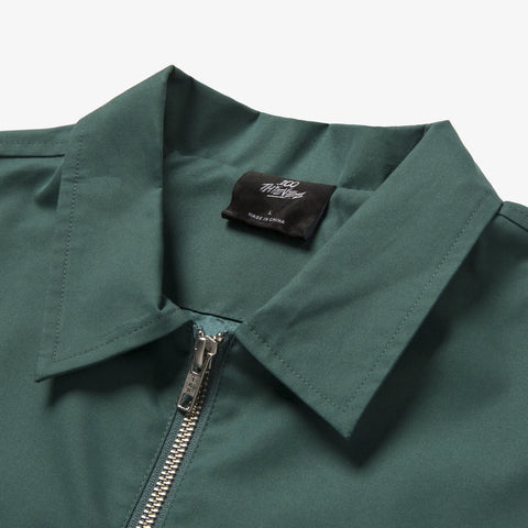 Front of Foundations FW'23 Nylon Zip Jacket - Forest