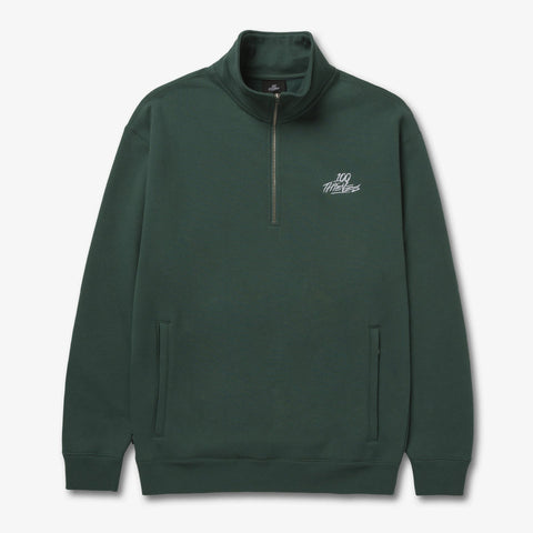 Front of Foundations FW'23 1/4 Zip Sweatshirt - Forest