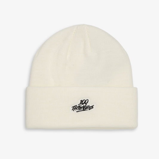 Front of Foundations FW'23 Beanie - Cream