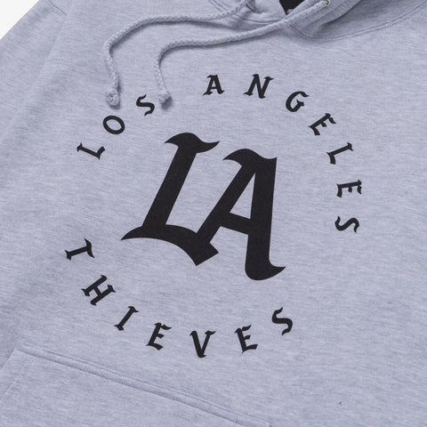 LA thieves logo on Core Hoodie - Heather Grey