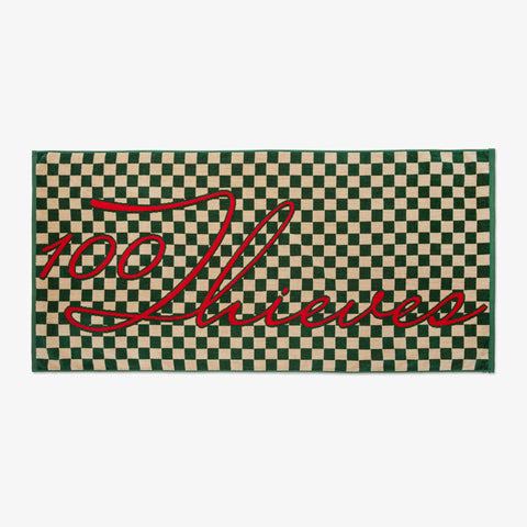 Checkered Towel - Green/Crème