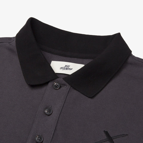 collars on Flight Polo - Black/Grey