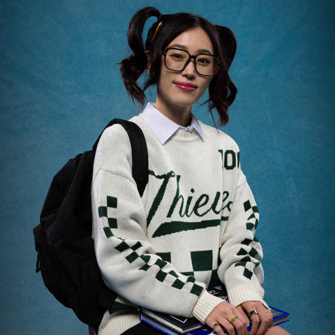 Freshman Full Knit Sweater - Cream