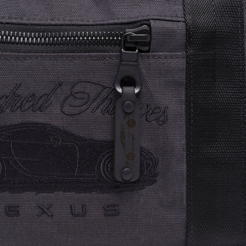 Zipper detail on Lexus LFA Weekender Bag
