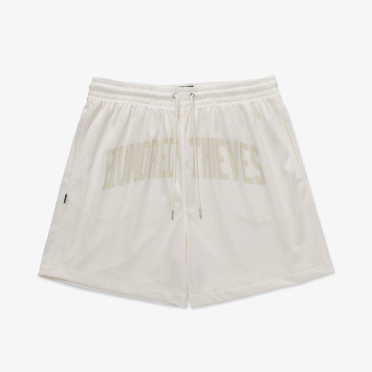 Front of Foundations SS'24 Mesh Short - Cream