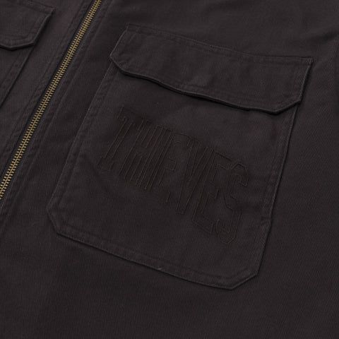 100 thieves detail on Foundations SS'24 Cotton Twill Jacket - Graphite