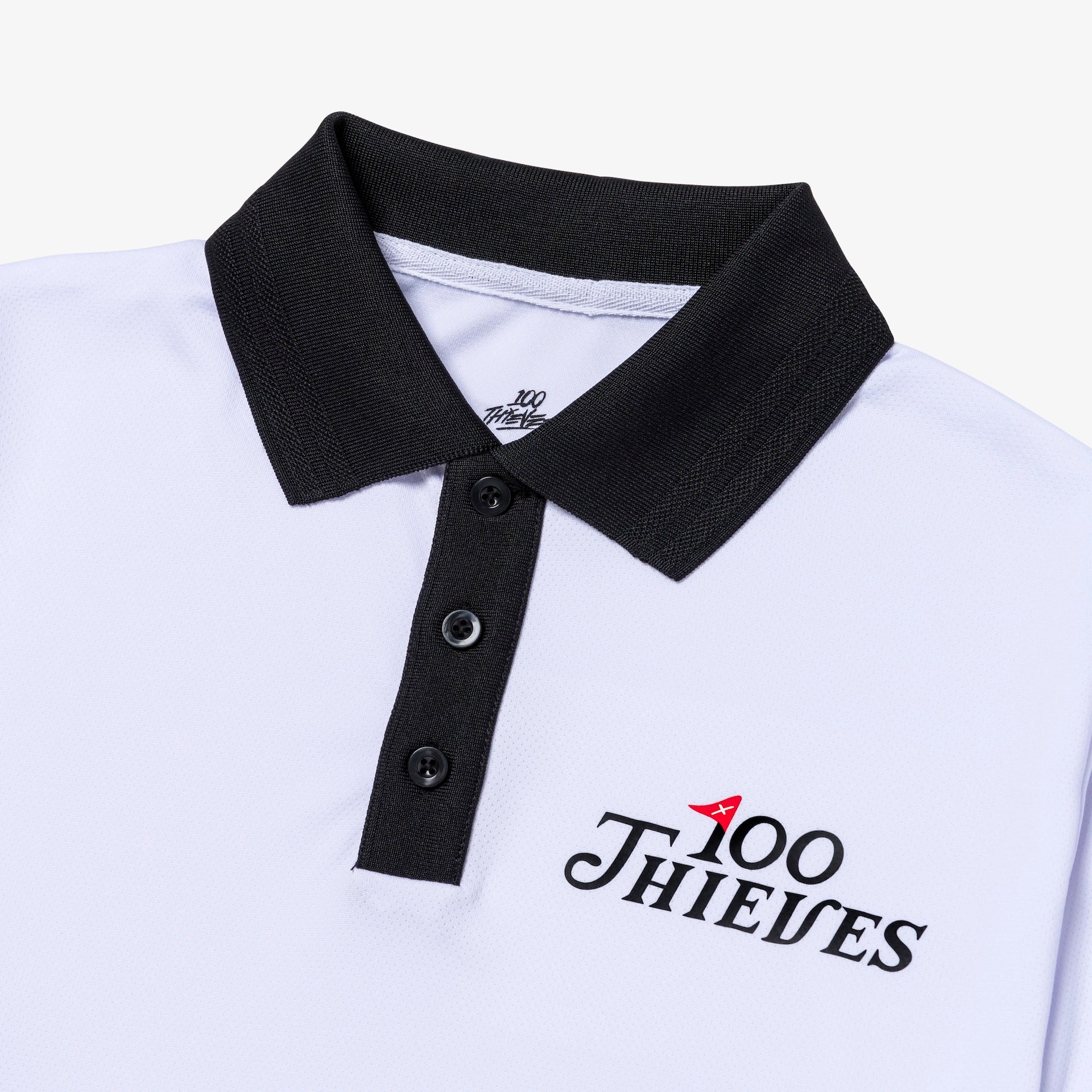 100 Thieves Country Club ‘23 Birdie top White Golf Short Sleeve Polo Size M Medium