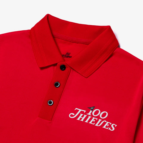 collar detail on Golf'24 Pro Polo - Red