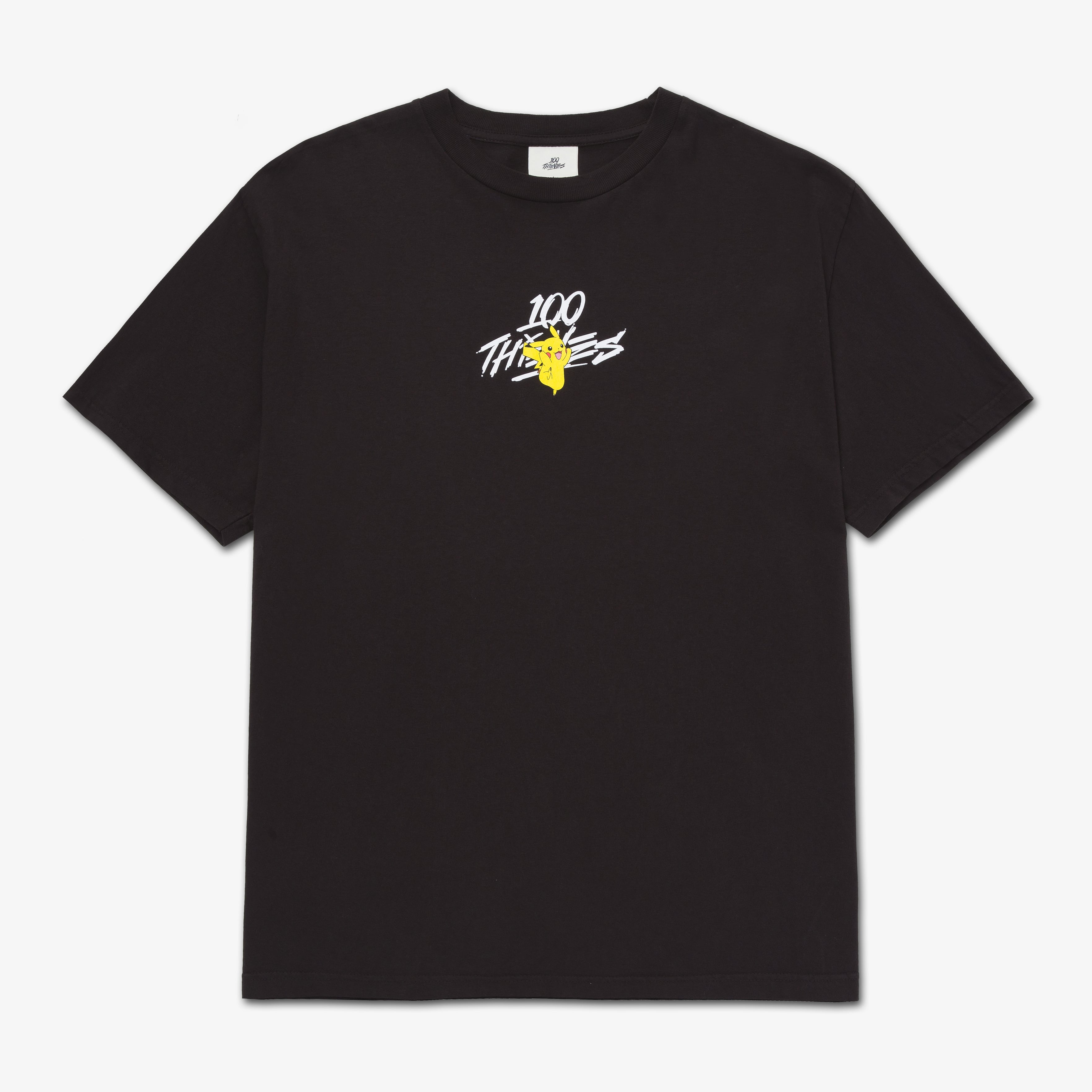 Pokémon + 100 Thieves | Pikachu Core T-Shirt - Washed Black