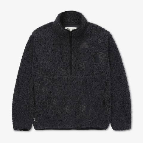 Front of Pikachu Sherpa Fleece Jacket - Grey