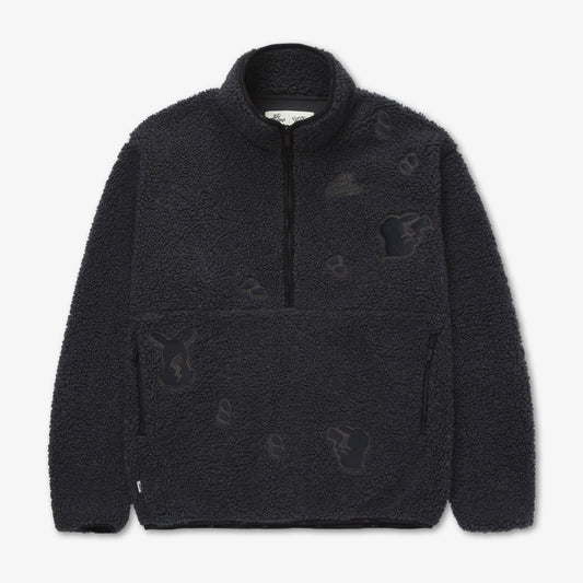 Front of Pikachu Sherpa Fleece Jacket - Grey