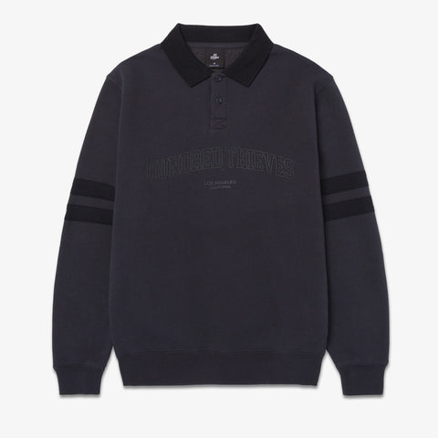 Front of Foundations FW'24 Collared Crewneck - Phantom
