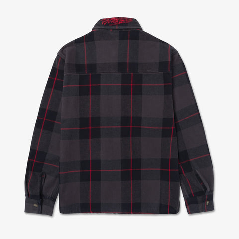 back of Foundations FW'24 Flannel OverShirt - Black