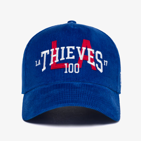 Cord Drop Out Hat in Royal Blue - Front View - 100 Thieves