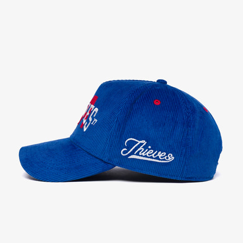 Cord Drop Out Hat in Royal Blue - Back View with Adjustable Strap