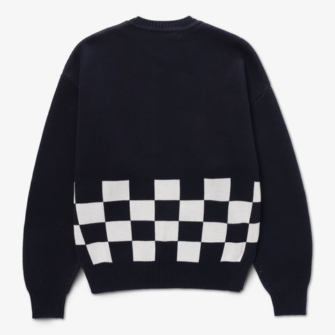 Back of Freshman Full Knit Sweater - Black