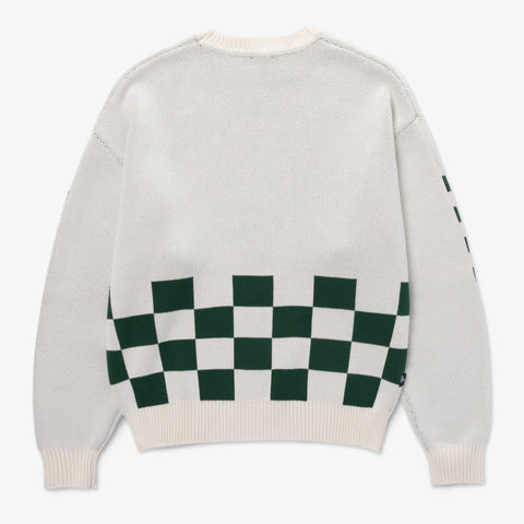Back of Freshman Full Knit Sweater - Cream