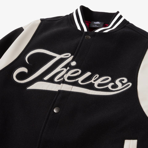 Thieves logo on Senior Varsity Jacket - Black