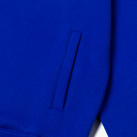 pocket detail on 2-Tone Hoodie - Royal/Red