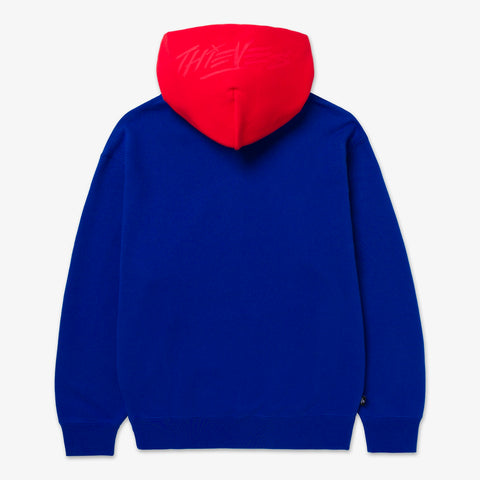 back of 2-Tone Hoodie - Royal/Red