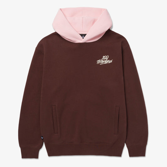 Front of 2-Tone Hoodie - Brown/Pink