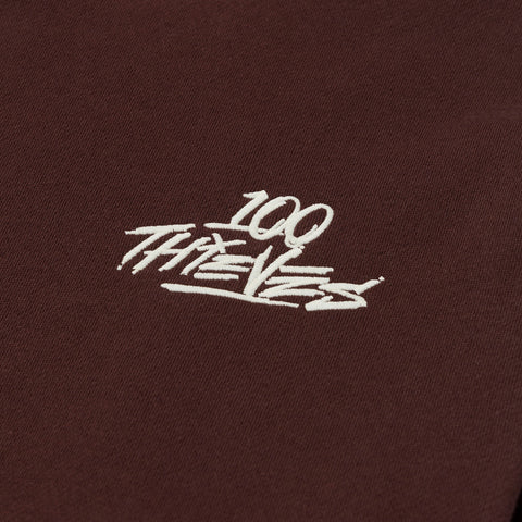 100 thieves logo on 2-Tone Hoodie - Brown/Pink