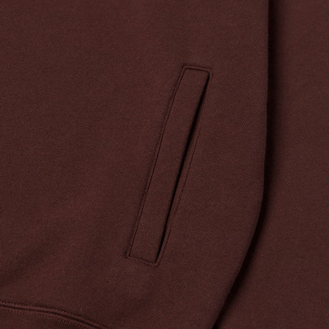 pocket detail on 2-Tone Hoodie - Brown/Pink