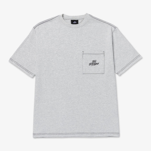Oversized Pocket T-shirt - Ash Heather