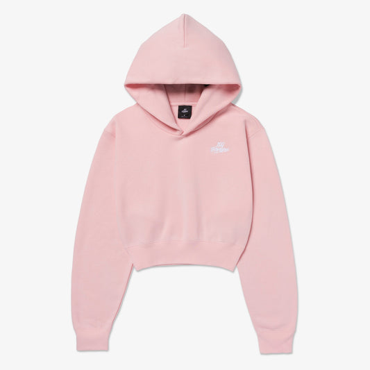 Front of Womens Cropped Hoodie - Pink