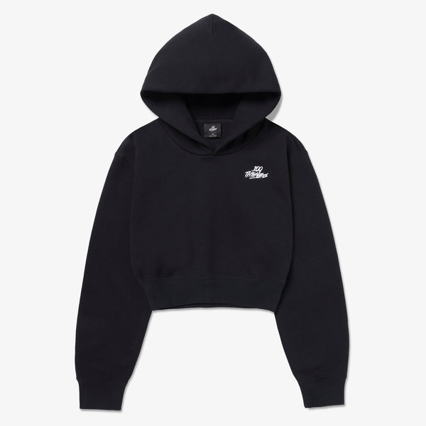 Womens Cropped Hoodie - Black