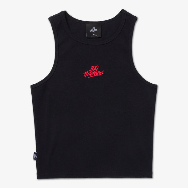 トップス salvation Y16AsymmetricDrapedTank Womens Ribbed Tank - Black