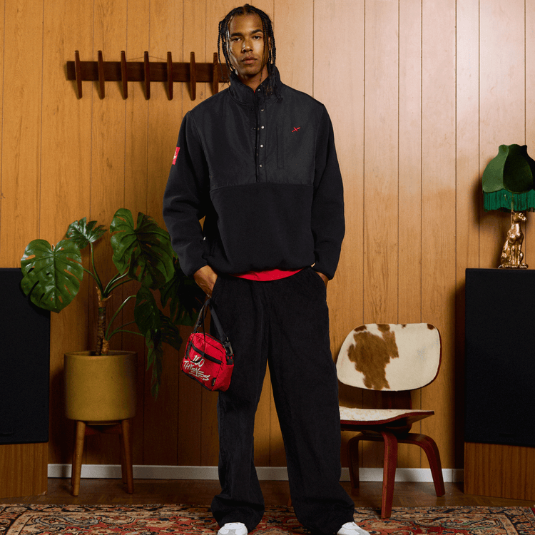 Model in the Foundations FW'24 fleece