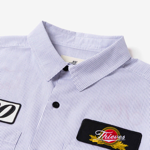 Collar detail on Striped Mechanics Shirt