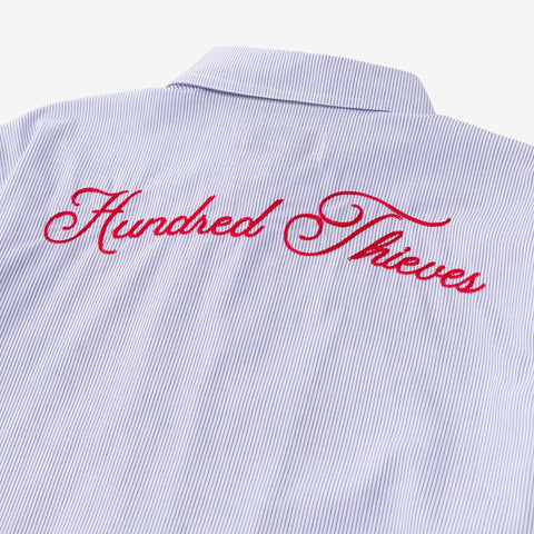 Back thread detail on Striped Mechanics Shirt