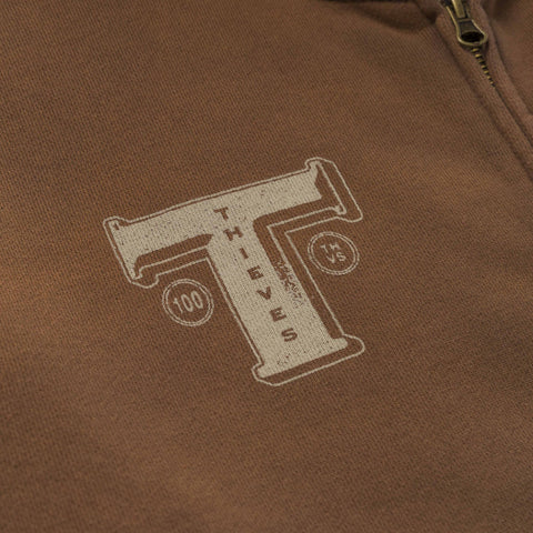 chest screenprint on Discharge Print Zip Hoodie