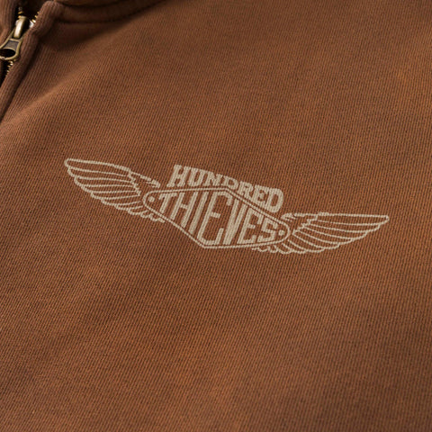 logo screenprint on Discharge Print Zip Hoodie