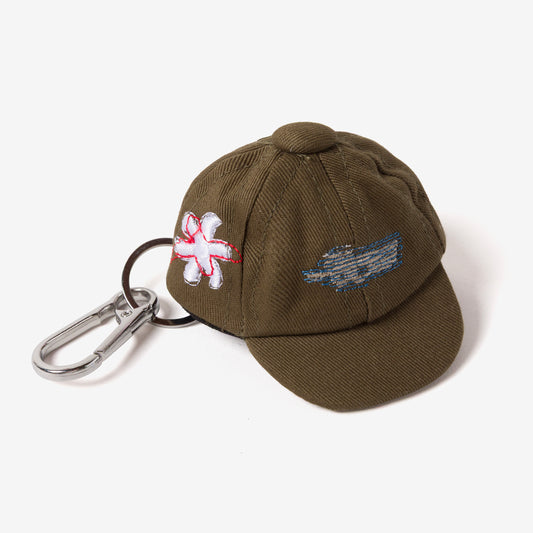 Side of Mini caps Keychain - Olive