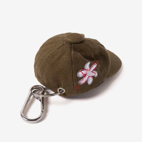 side of Mini caps Keychain - Olive