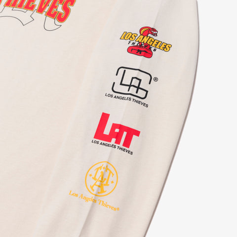 logos on Strapped LS T-Shirt - Cream