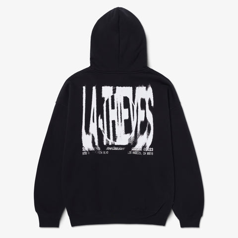 logo on back of Macrodose Hoodie - Black