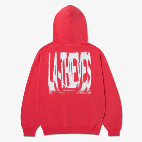 Back of Macrodose Hoodie - Red