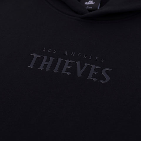 Graphic on Mettalic Core Hoodie - Black