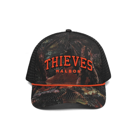 100 Thieves x Malbon Wrangler Rope Trucker Hat - Tree Camo